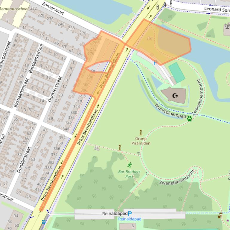 Kaart van postcodegebied 2033SB.