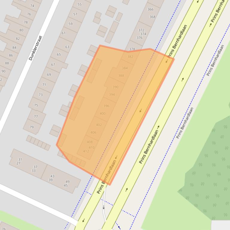 Kaart van postcodegebied 2033SG.