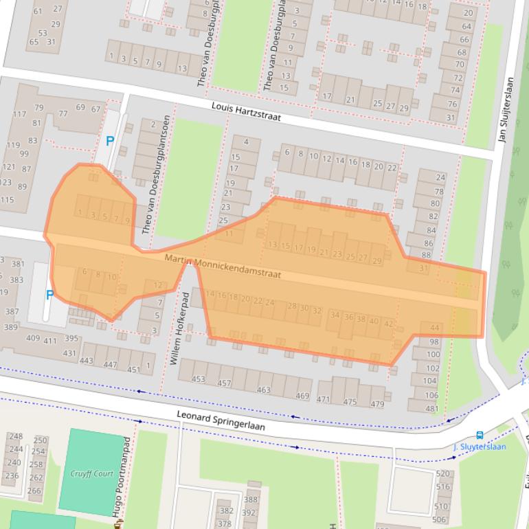 Kaart van postcodegebied 2033SN.