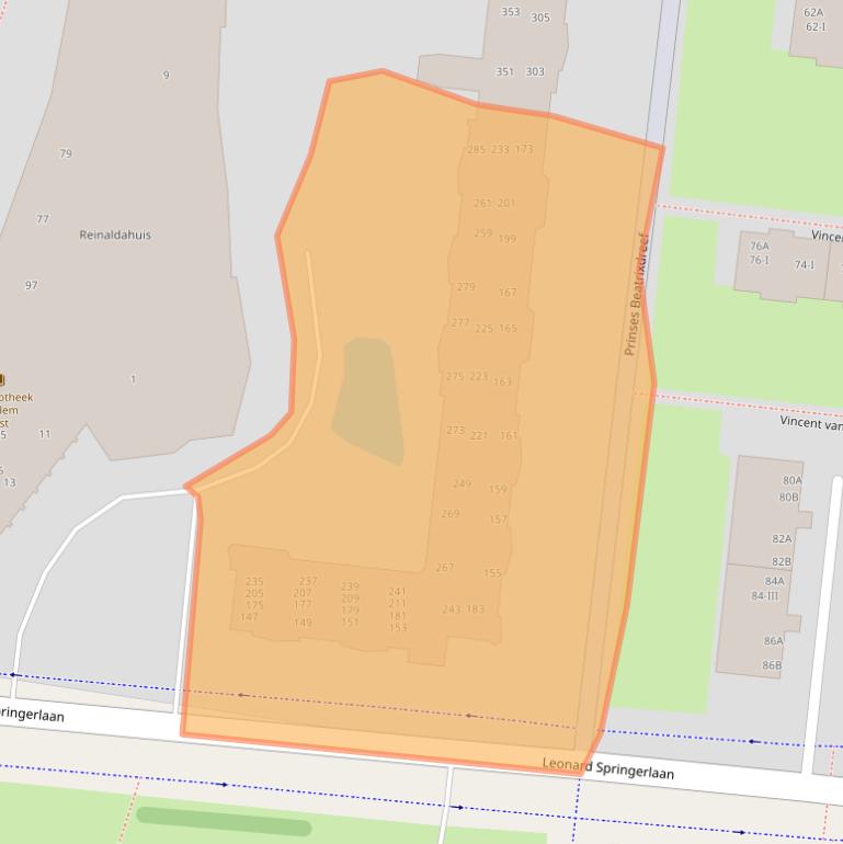 Kaart van postcodegebied 2033SR.