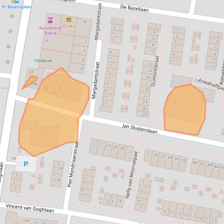 Kaart van postcodegebied 2033TM.