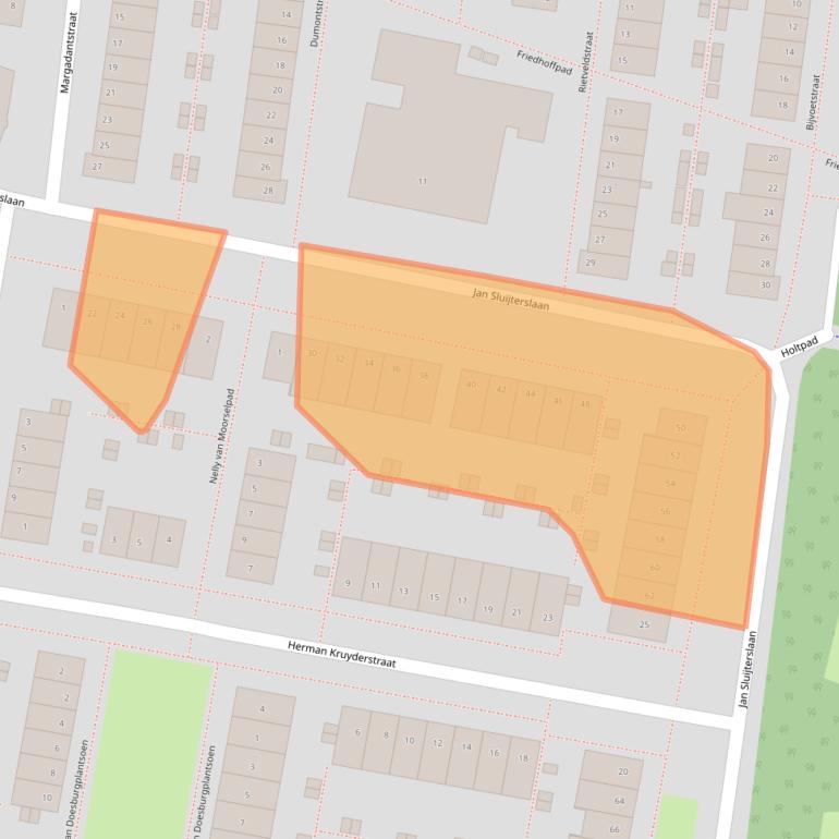 Kaart van postcodegebied 2033TN.