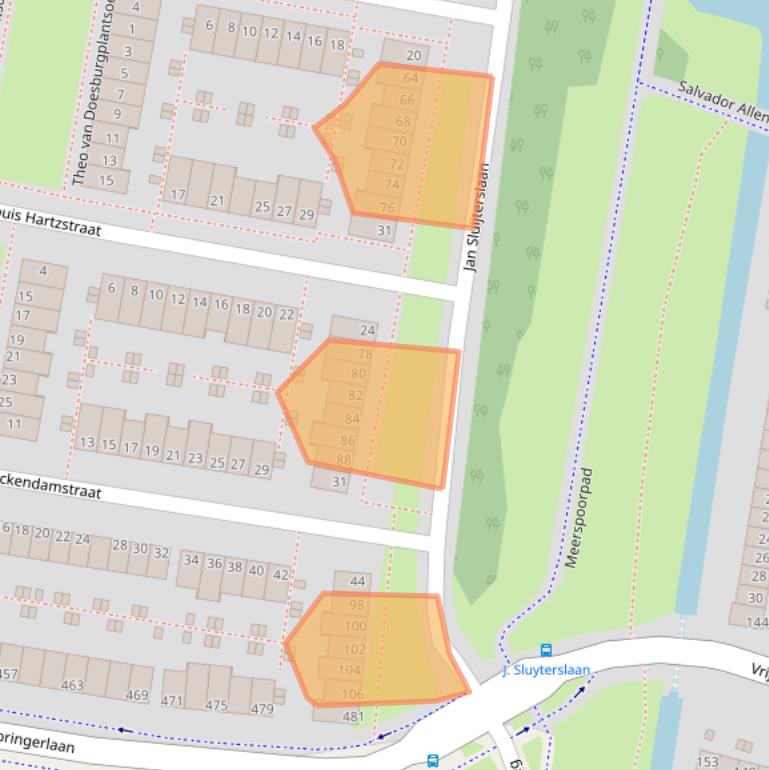 Kaart van postcodegebied 2033TP.