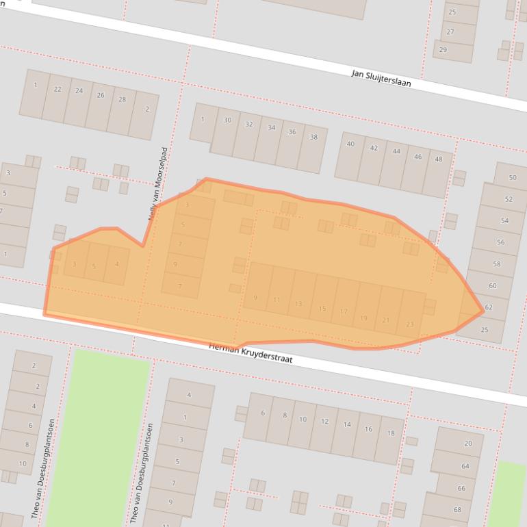 Kaart van postcodegebied 2033VE.