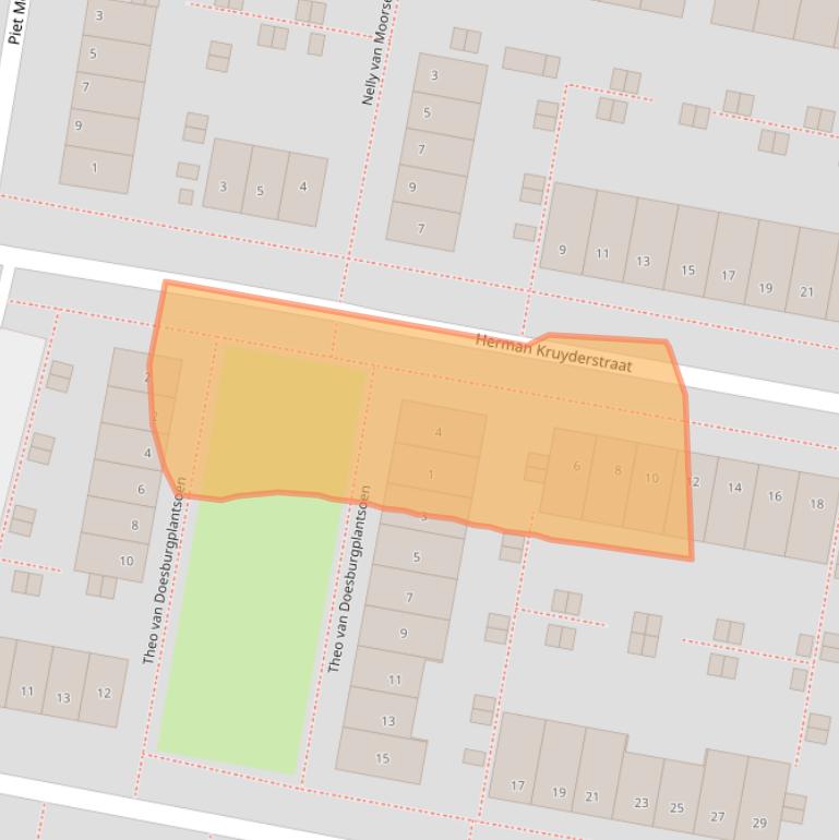 Kaart van postcodegebied 2033VG.