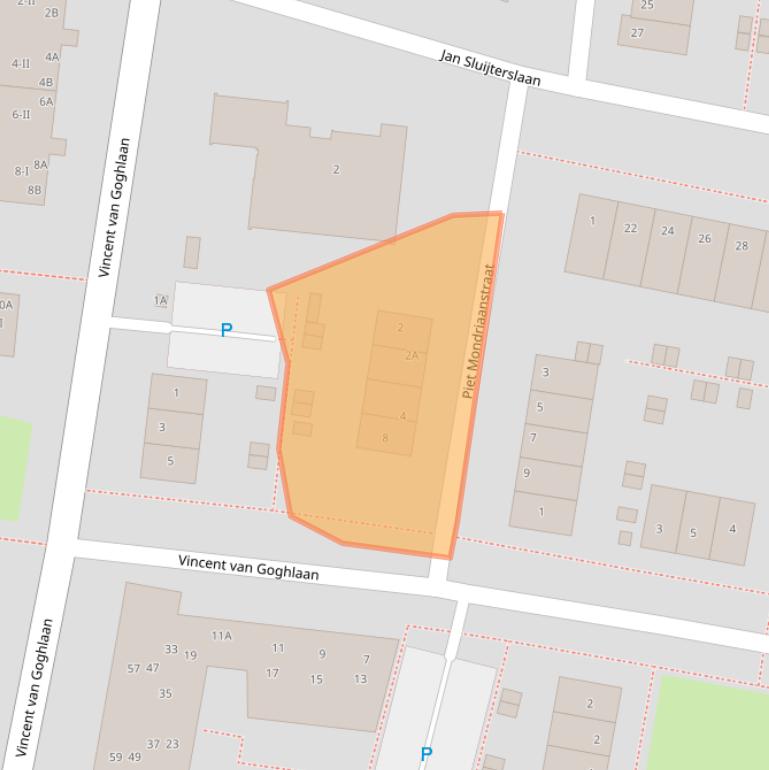 Kaart van postcodegebied 2033VK.