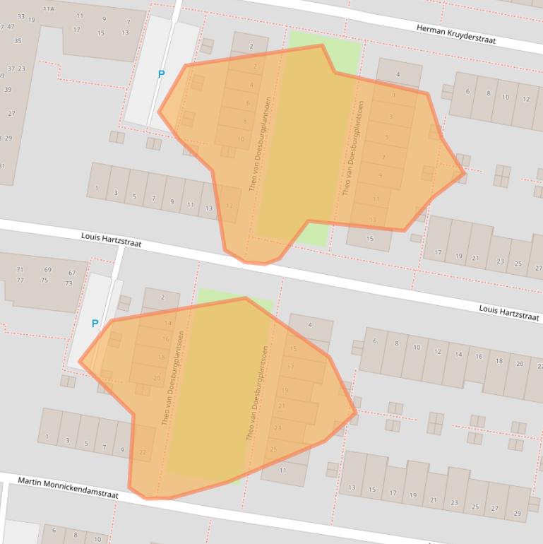 Kaart van postcodegebied 2033VM.