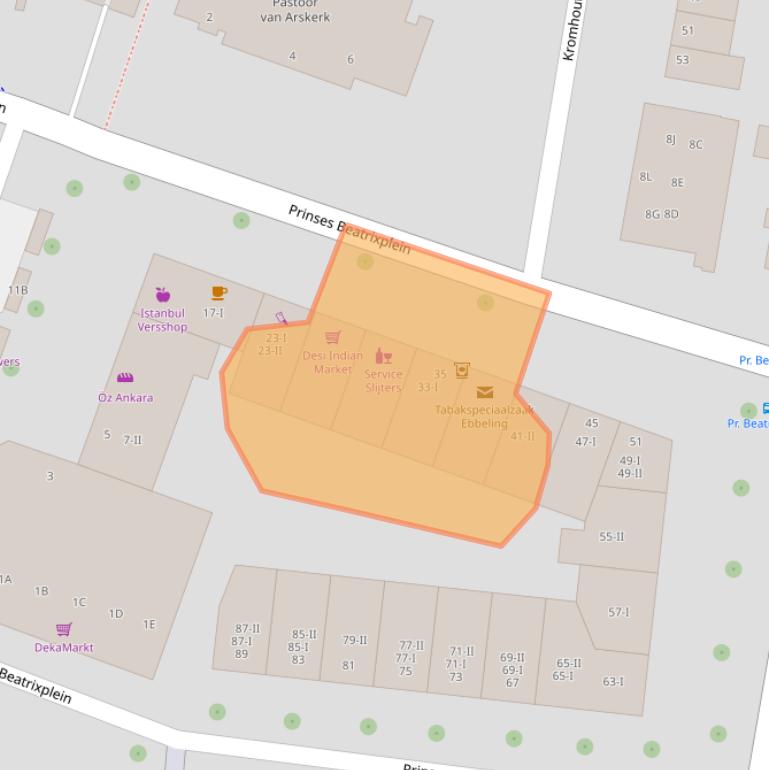 Kaart van postcodegebied 2033WC.