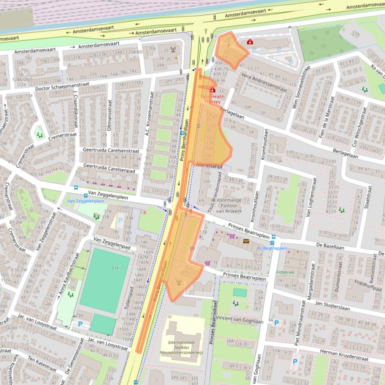 Kaart van postcodegebied 2033WK.