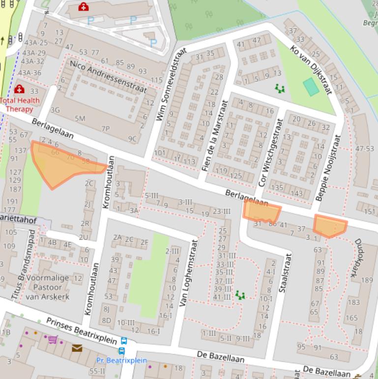 Kaart van postcodegebied 2033WN.