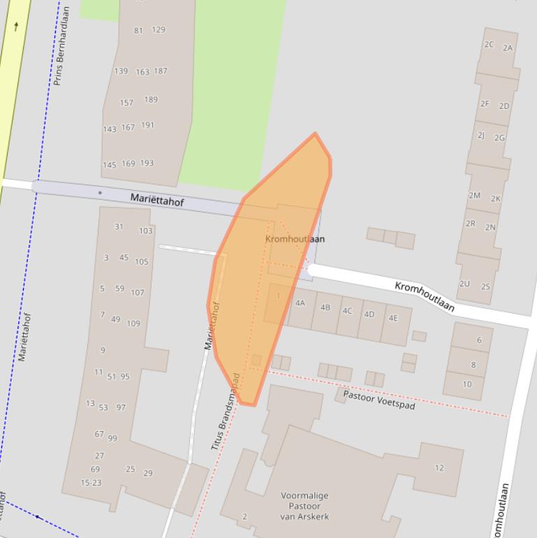 Kaart van postcodegebied 2033WV.