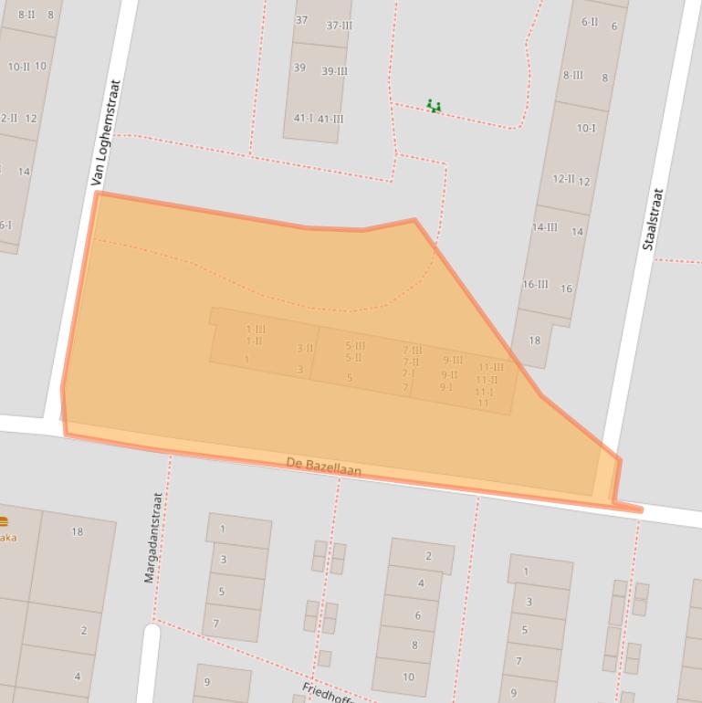 Kaart van postcodegebied 2033XA.