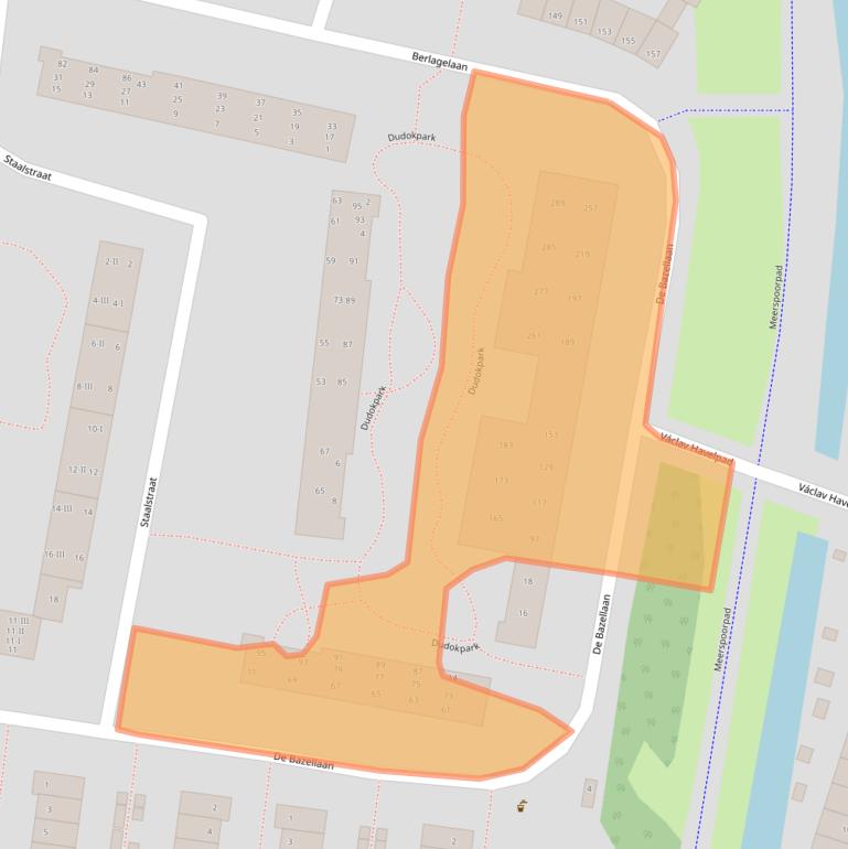 Kaart van postcodegebied 2033XD.