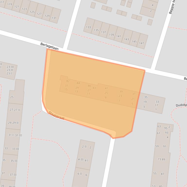 Kaart van postcodegebied 2033XE.