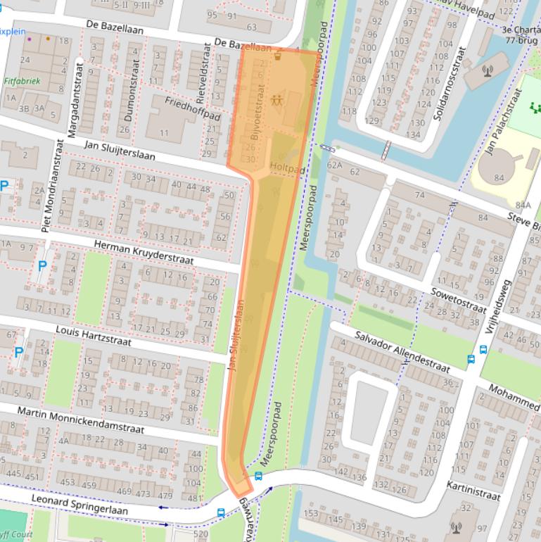 Kaart van postcodegebied 2033ZD.