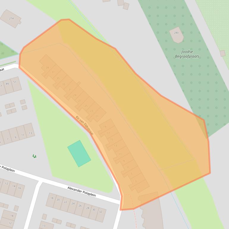 Kaart van postcodegebied 2033ZT.