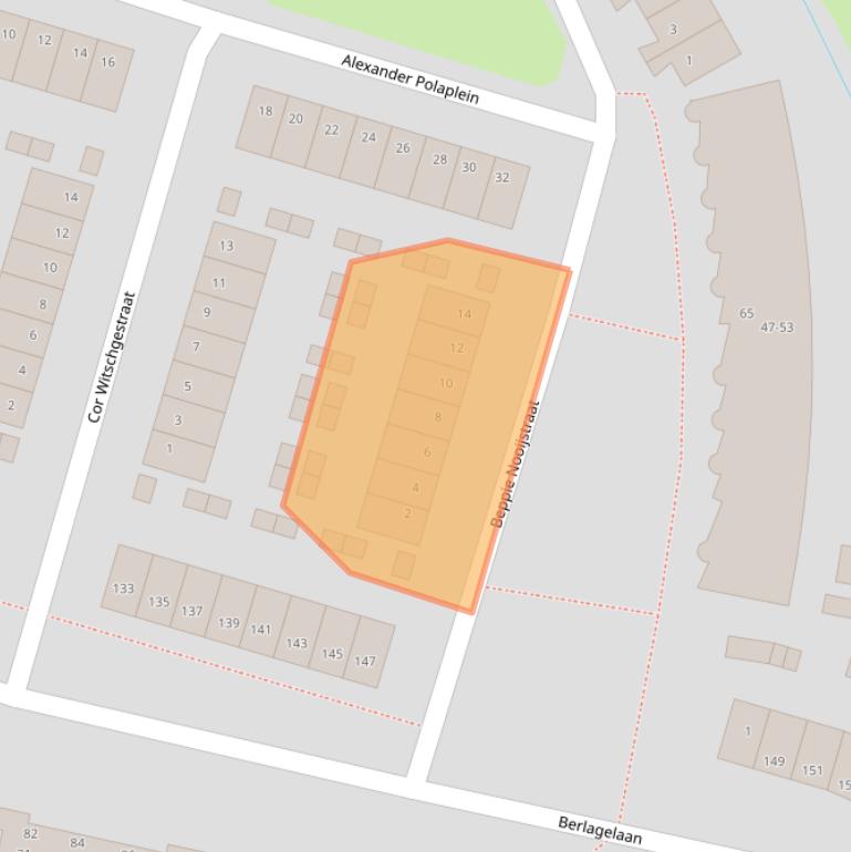 Kaart van postcodegebied 2033ZX.
