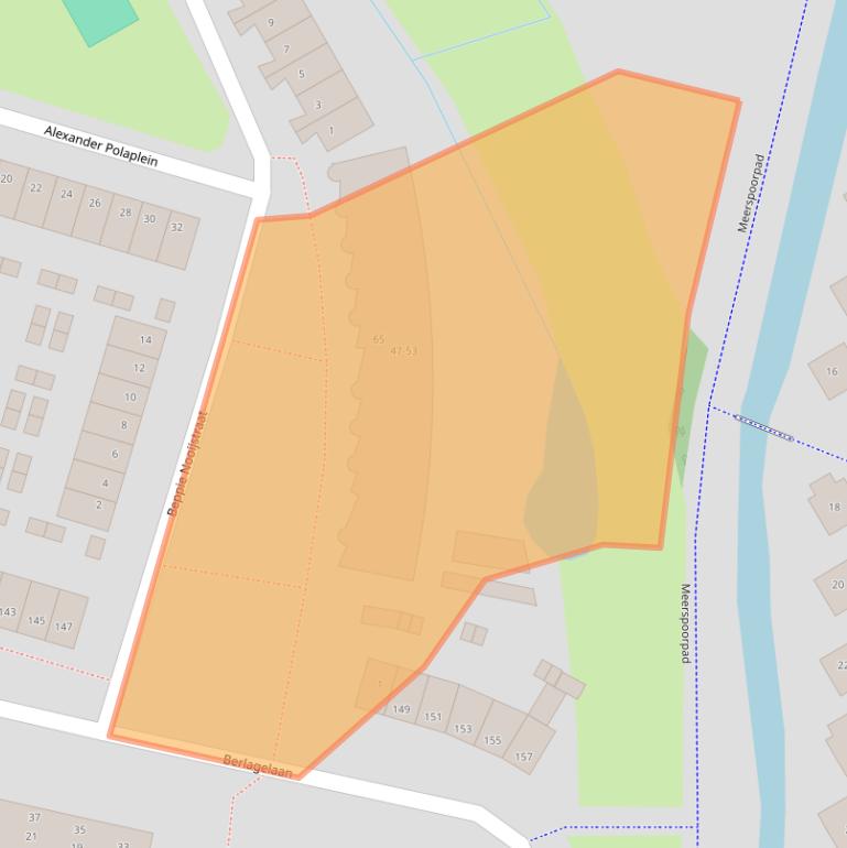 Kaart van postcodegebied 2033ZZ.