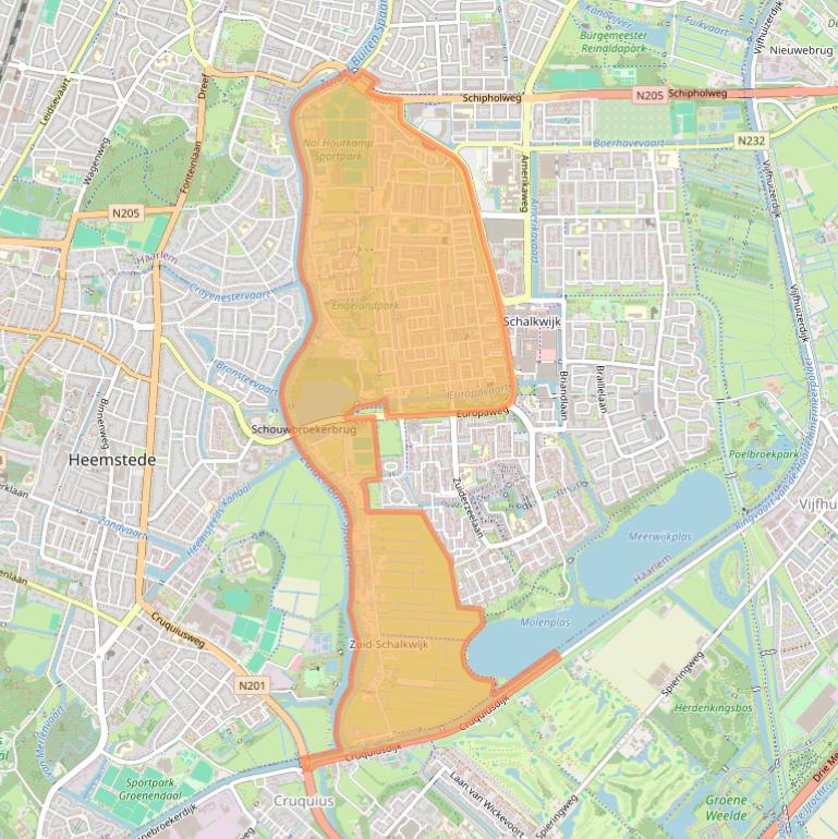 Kaart van postcodegebied 2034.