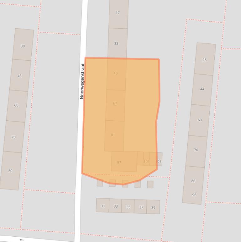 Kaart van postcodegebied 2034AG.