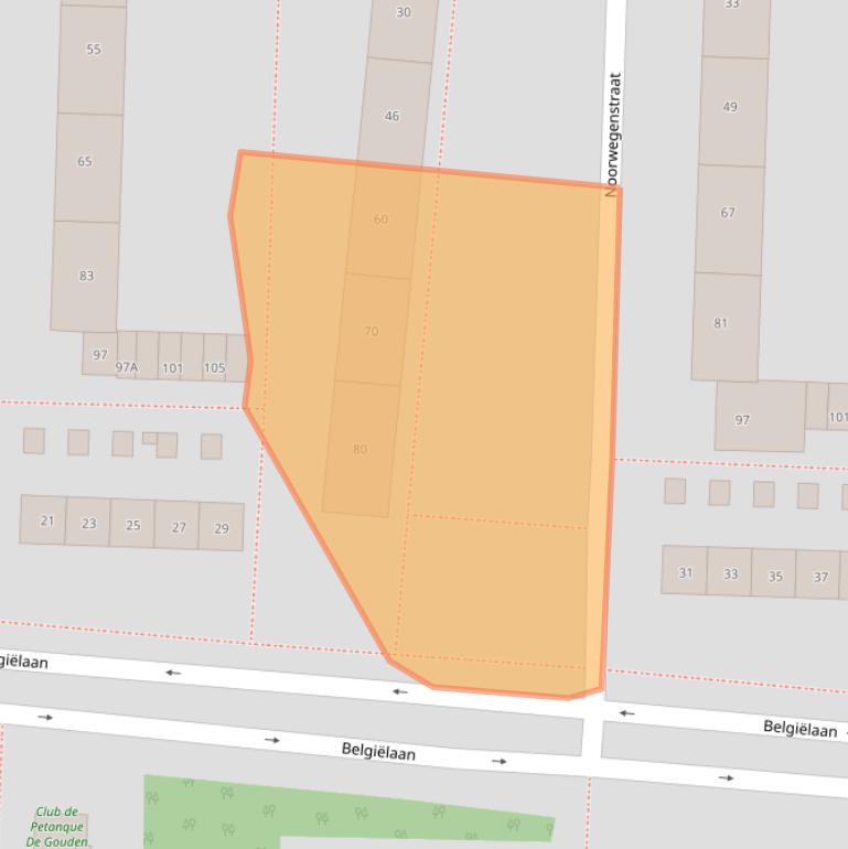 Kaart van postcodegebied 2034AJ.