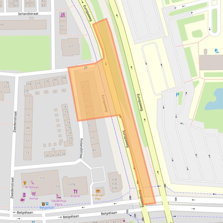 Kaart van postcodegebied 2034AP.
