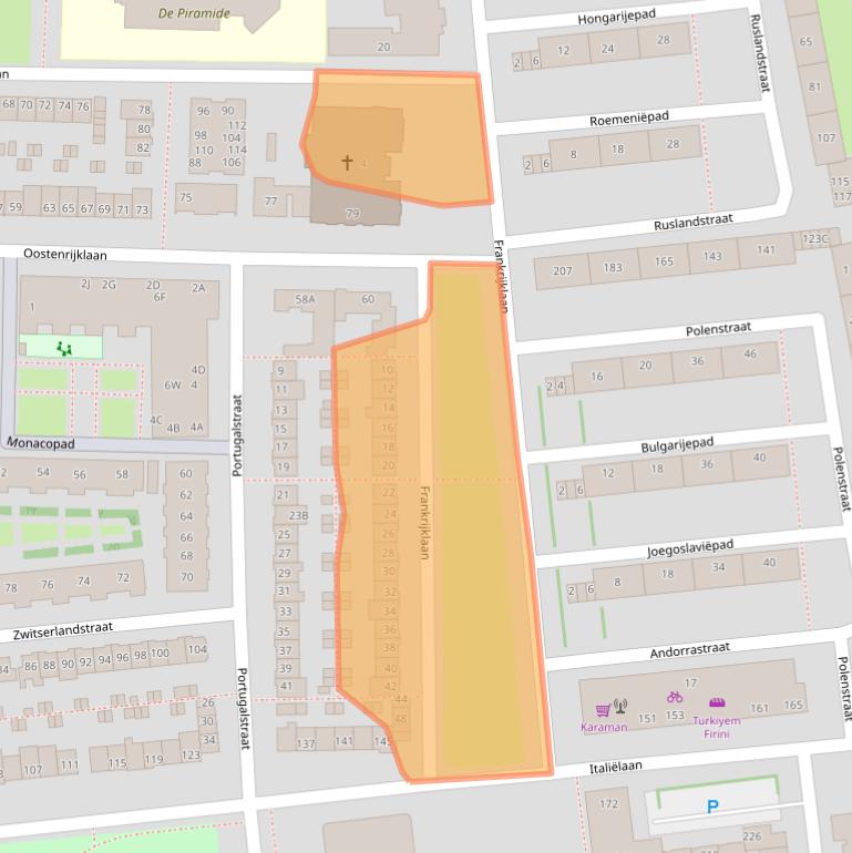 Kaart van postcodegebied 2034BA.