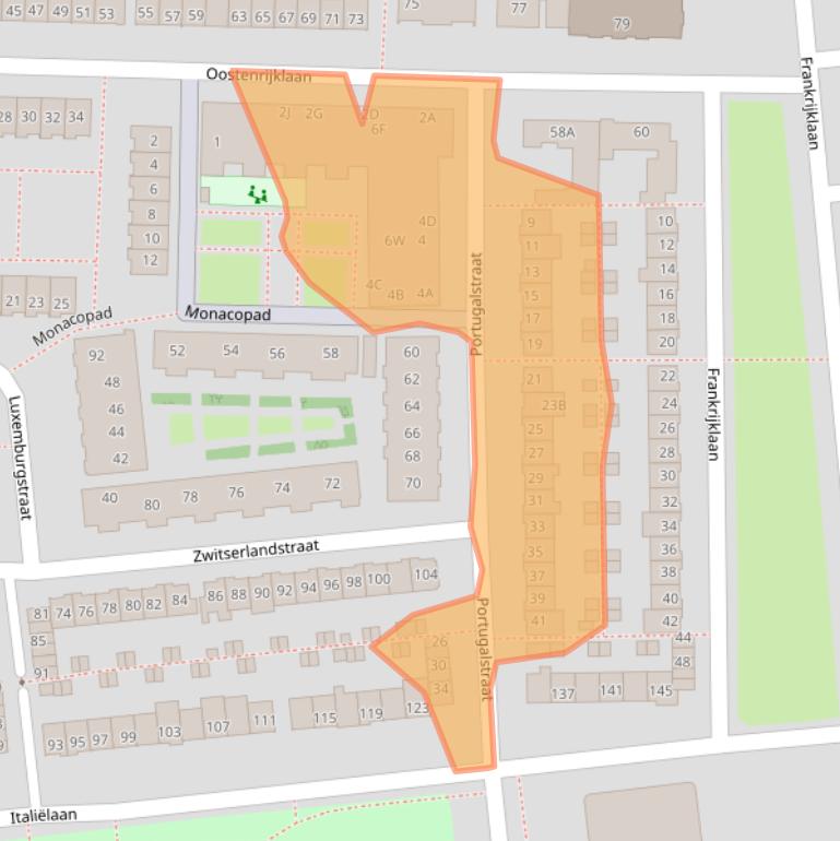 Kaart van postcodegebied 2034BV.