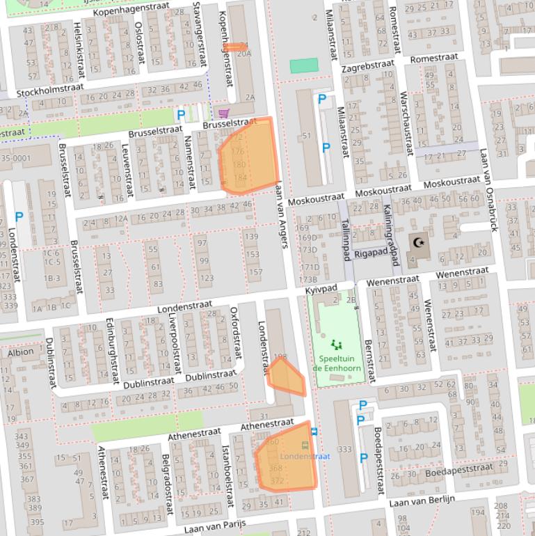 Kaart van postcodegebied 2034CL.