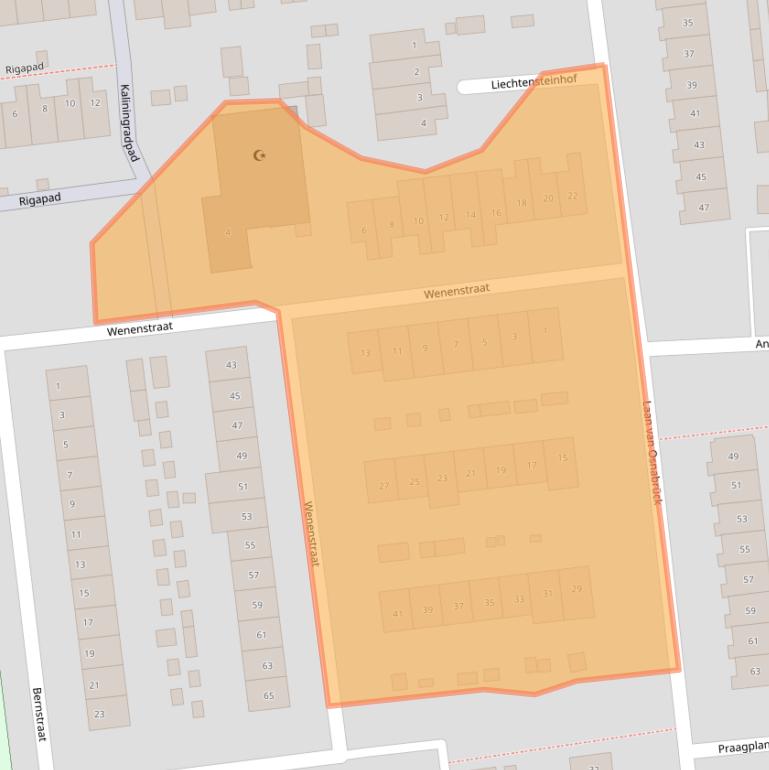 Kaart van postcodegebied 2034CR.