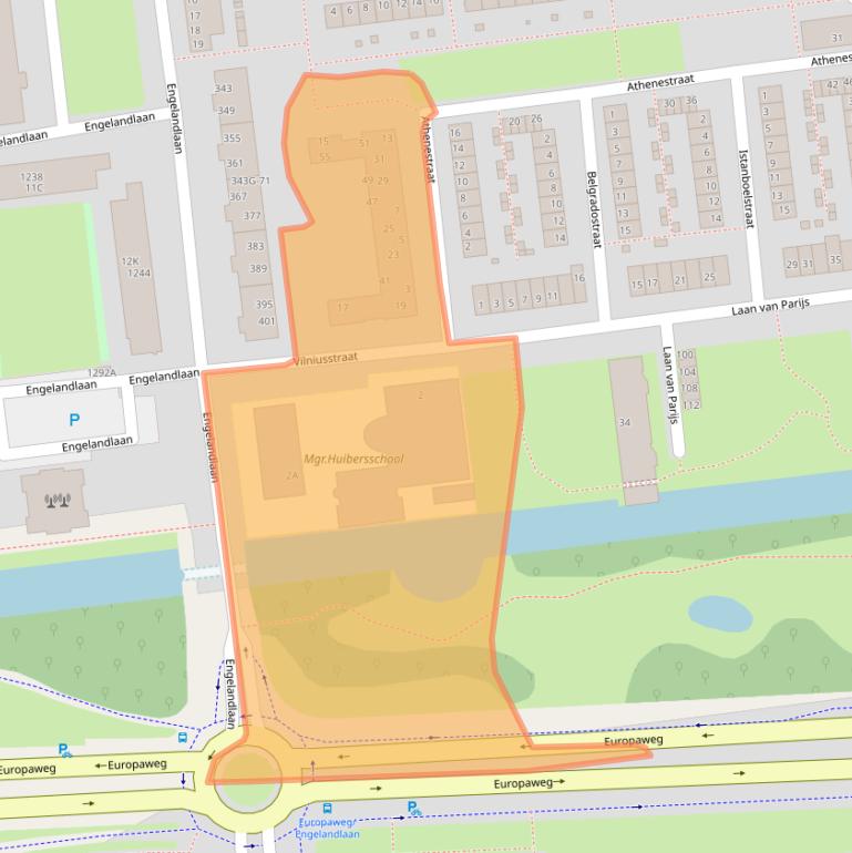 Kaart van postcodegebied 2034EM.