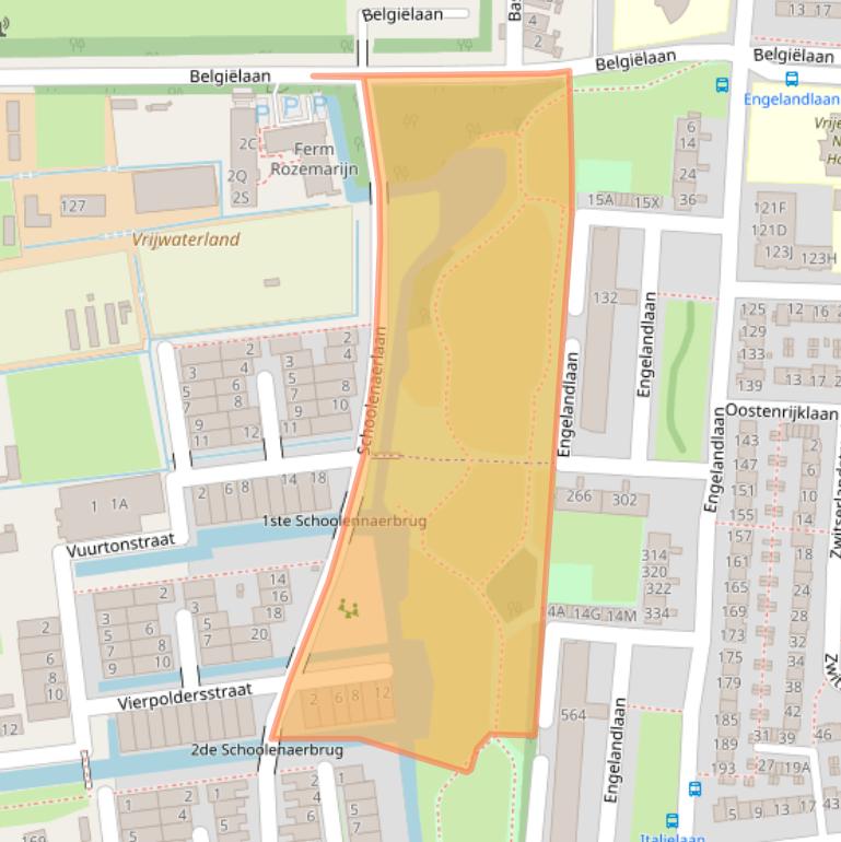 Kaart van postcodegebied 2034KB.