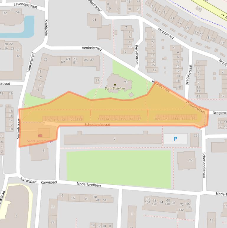 Kaart van postcodegebied 2034LD.