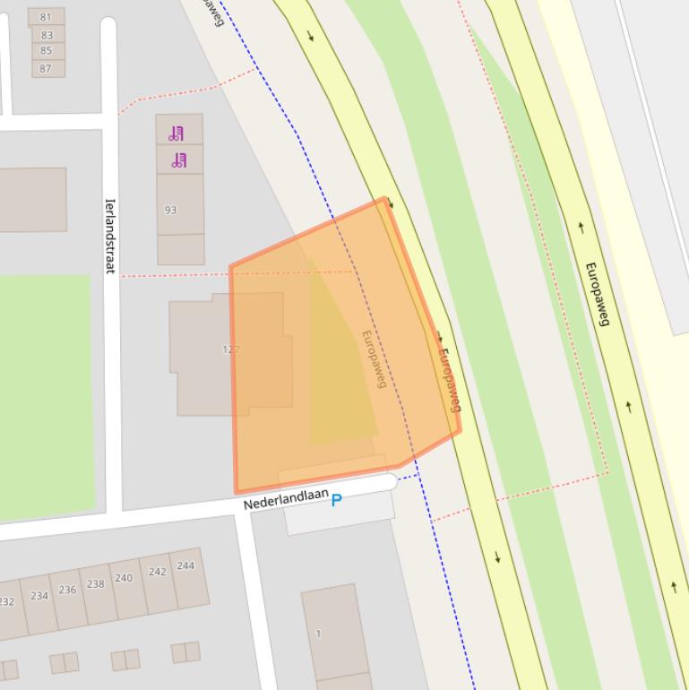 Kaart van postcodegebied 2034LM.