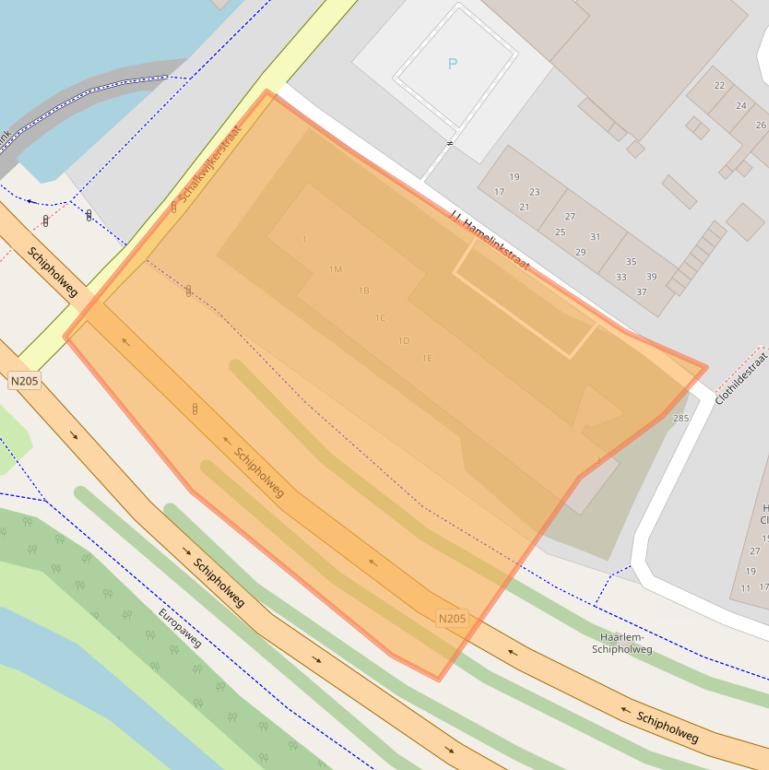 Kaart van postcodegebied 2034LS.