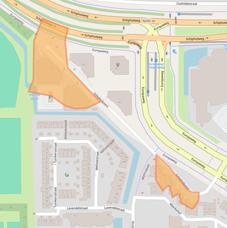 Kaart van postcodegebied 2034MA.