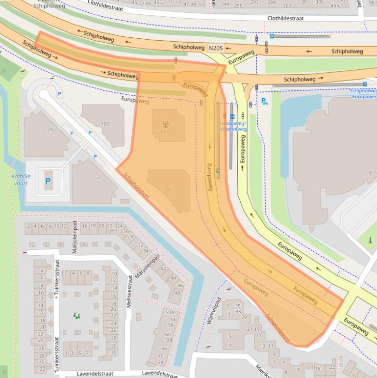 Kaart van postcodegebied 2034MB.