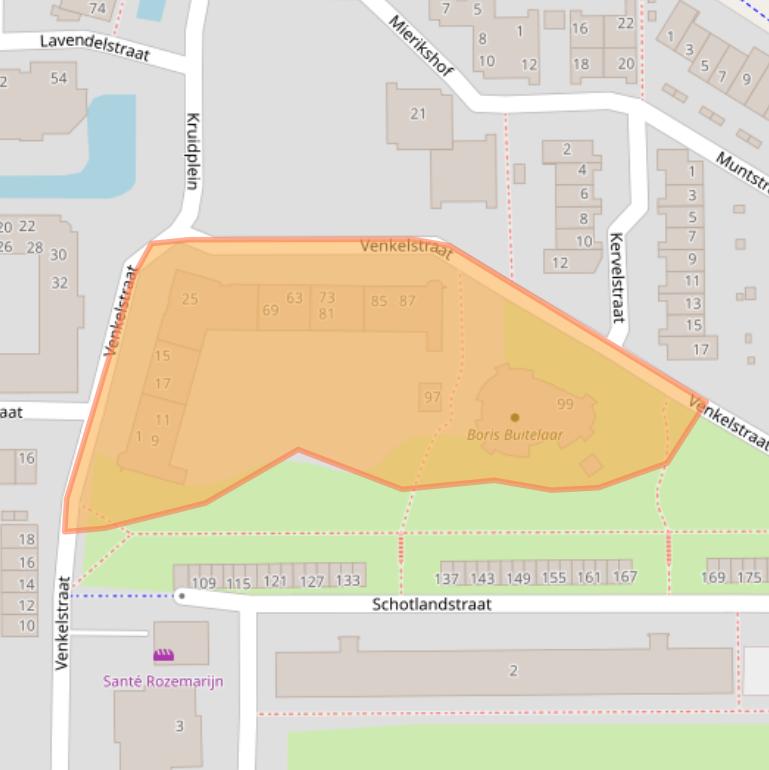 Kaart van postcodegebied 2034MT.