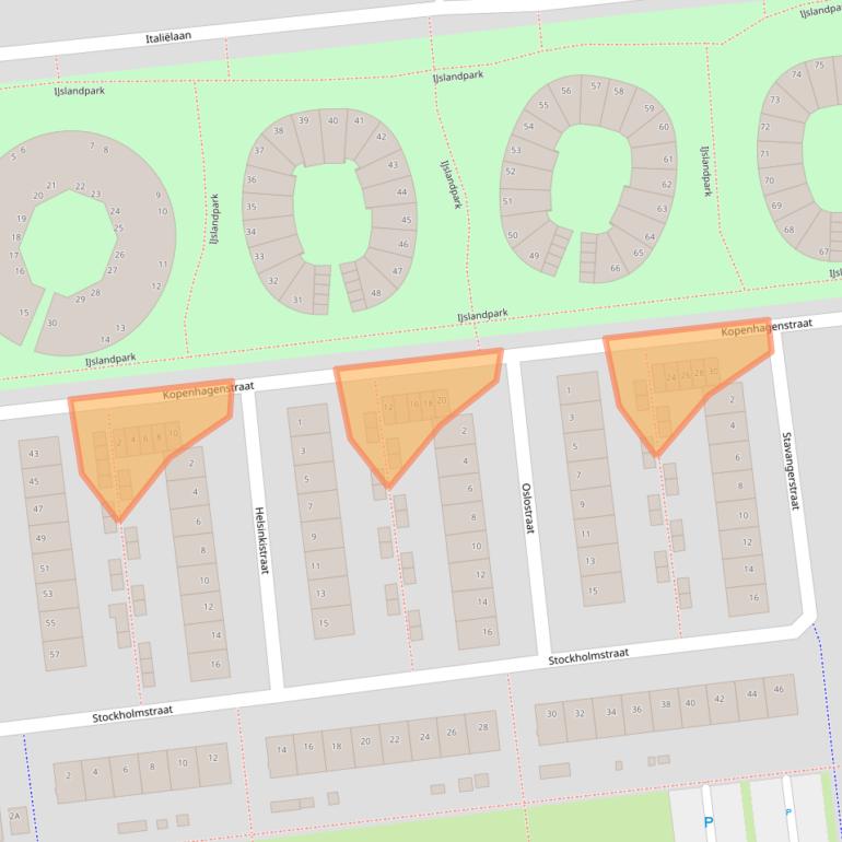 Kaart van postcodegebied 2034RD.