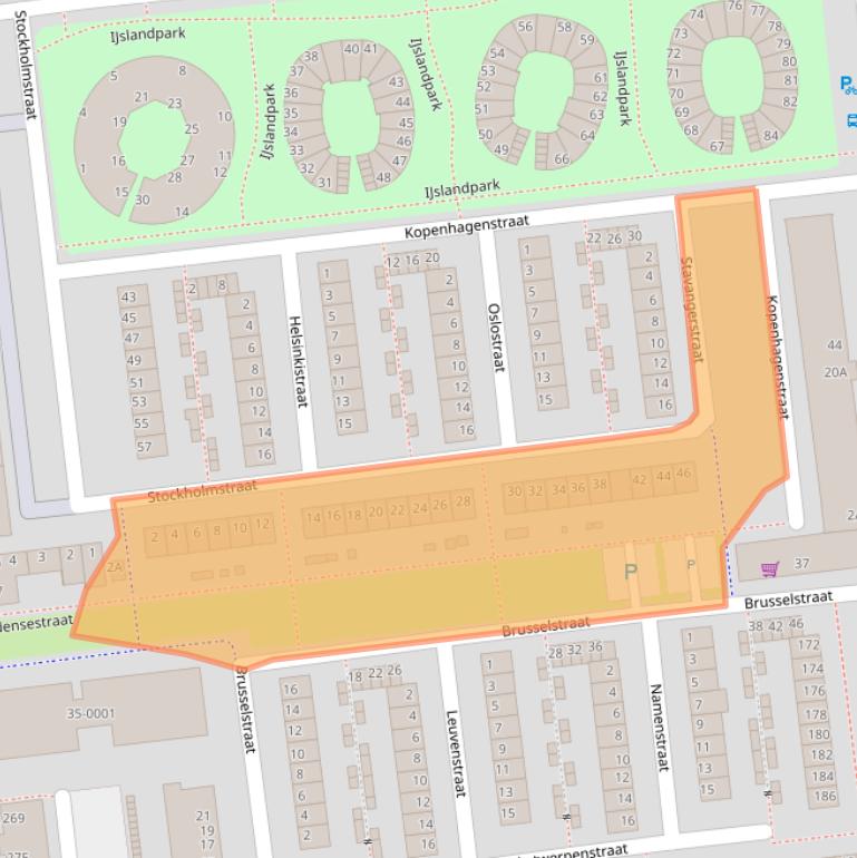 Kaart van postcodegebied 2034RH.
