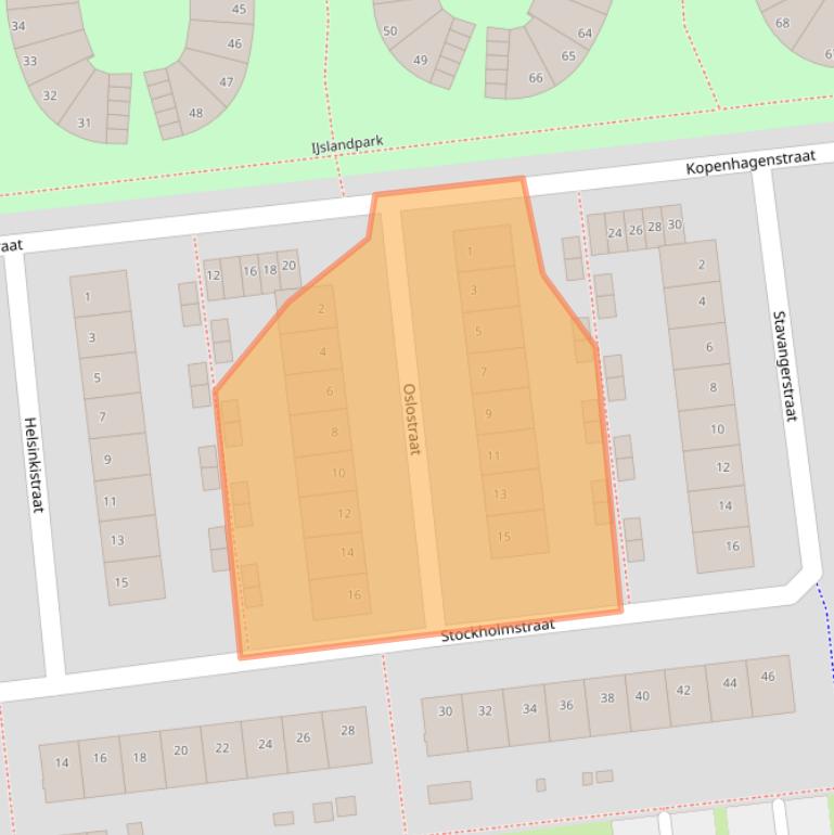 Kaart van postcodegebied 2034RK.