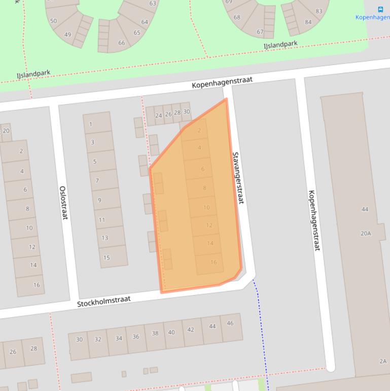 Kaart van postcodegebied 2034RL.