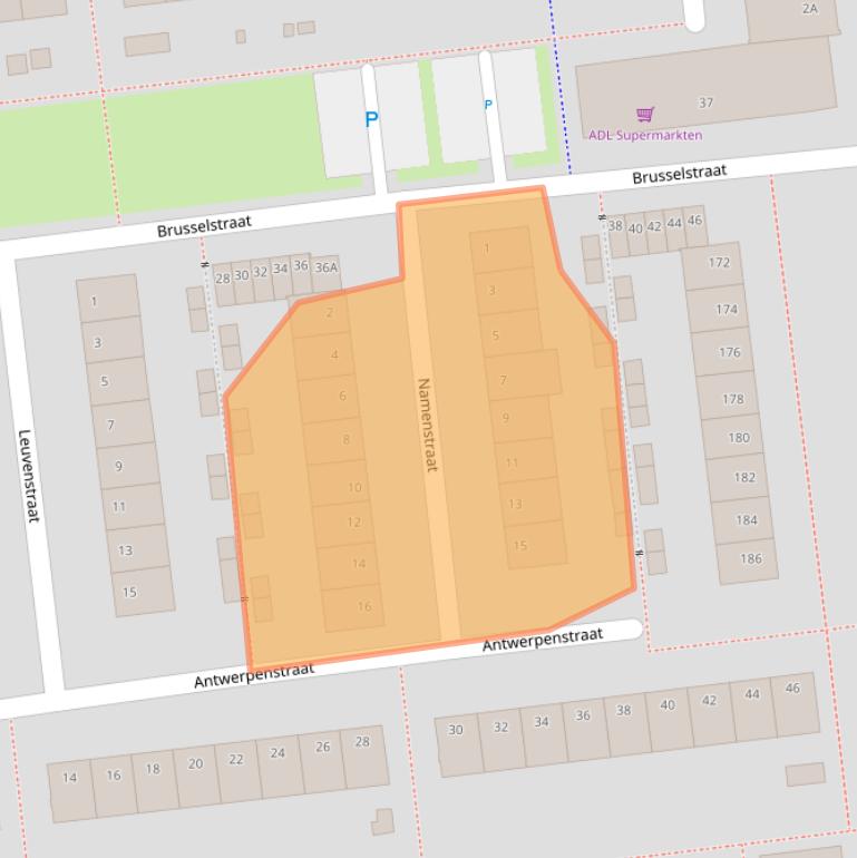 Kaart van postcodegebied 2034RR.