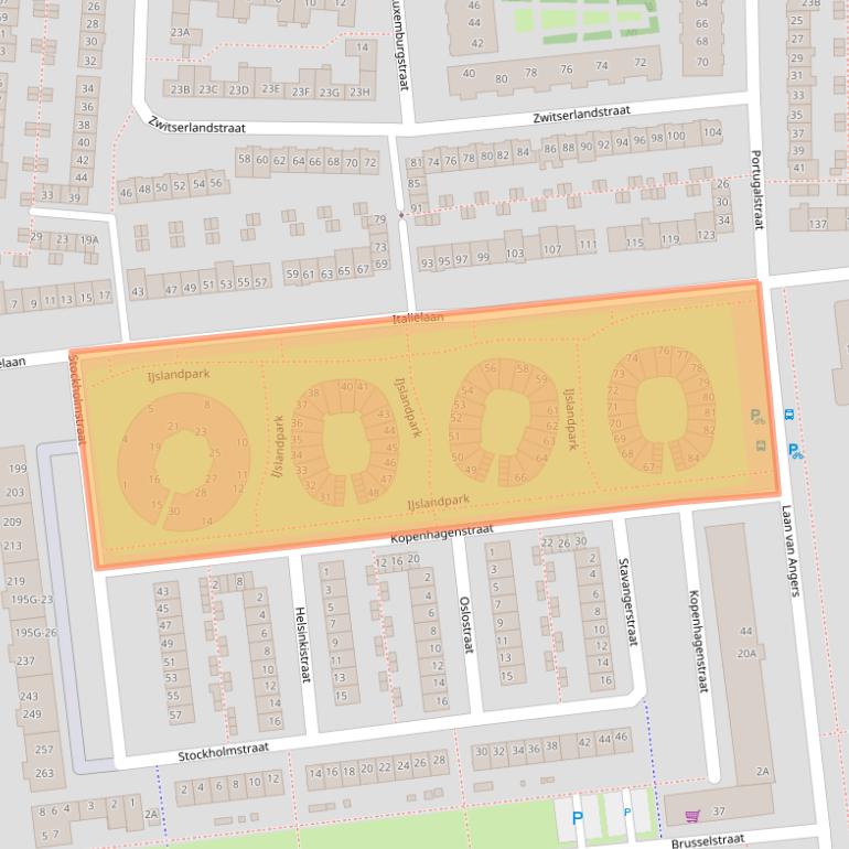 Kaart van postcodegebied 2034RZ.
