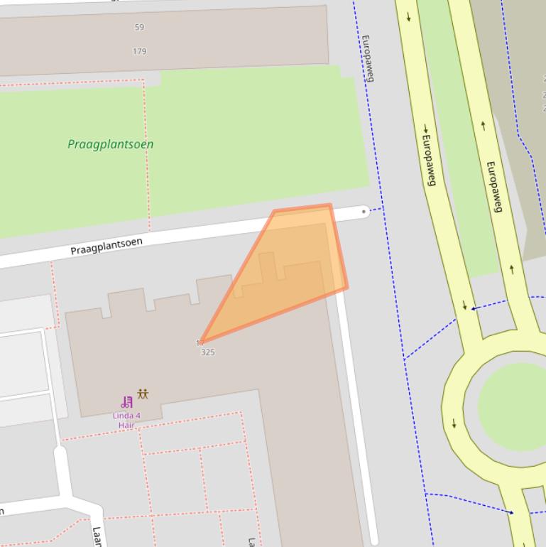 Kaart van postcodegebied 2034SE.