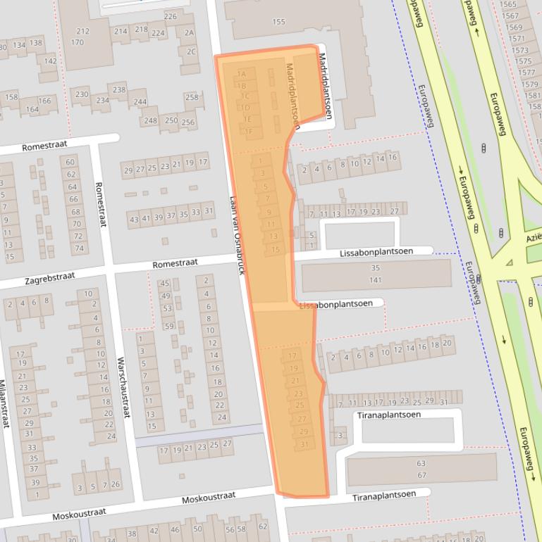 Kaart van postcodegebied 2034TA.