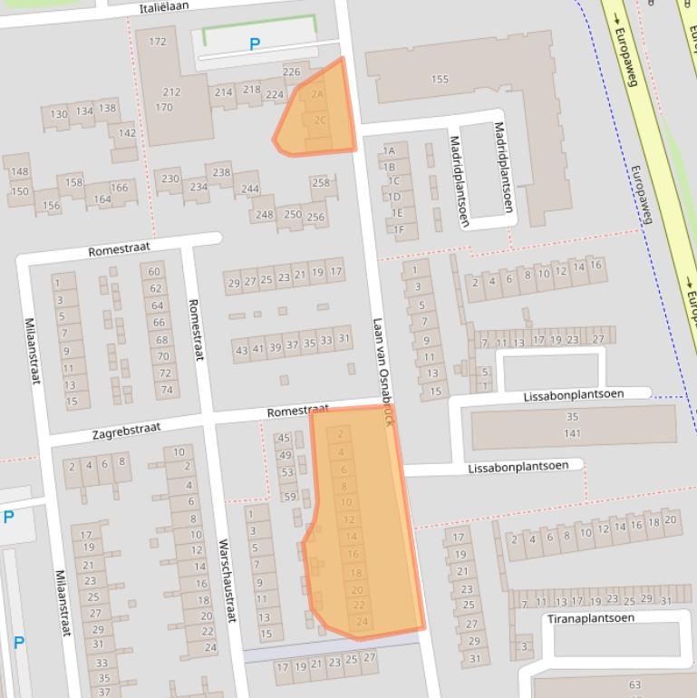 Kaart van postcodegebied 2034TC.