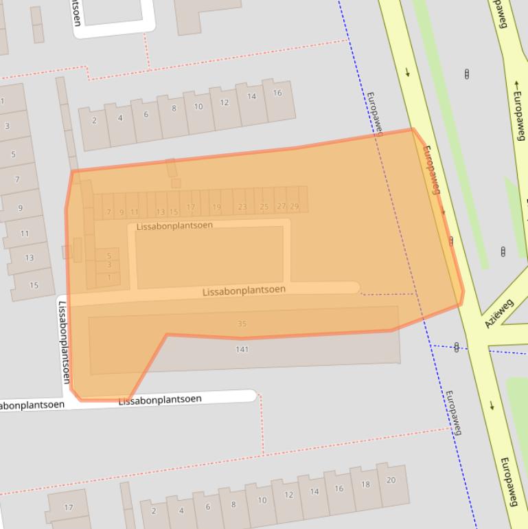 Kaart van postcodegebied 2034TE.