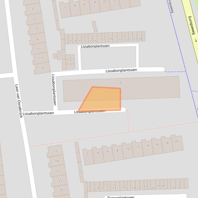 Kaart van postcodegebied 2034TH.