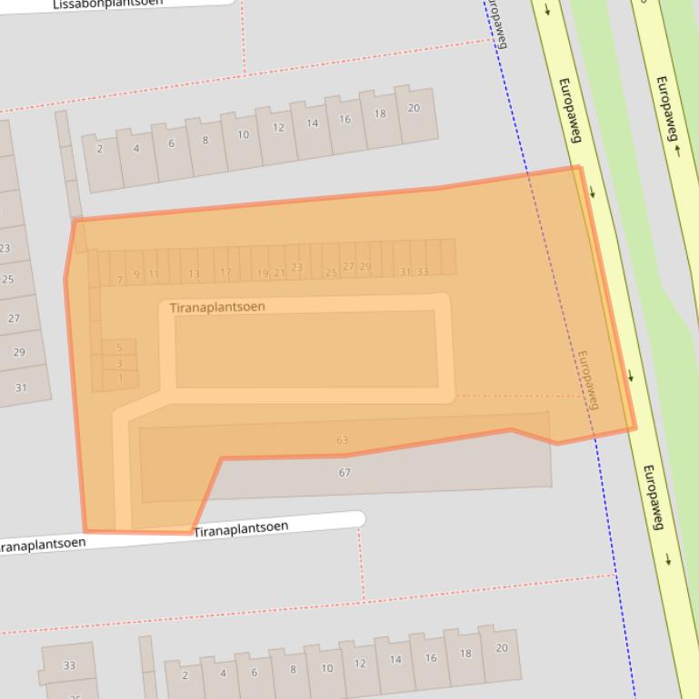 Kaart van postcodegebied 2034TK.